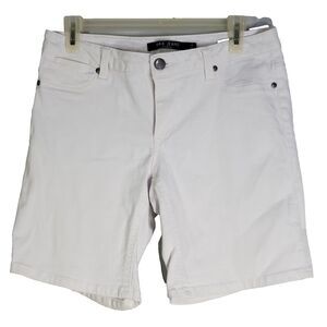 MAX JEANS Womens Size 4 White Denim Zip Front Cotton Stretch Shorts